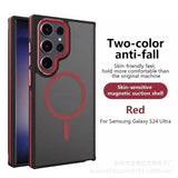 Two-tone skin-feel magnetic metal lens protective Case for Sumsung