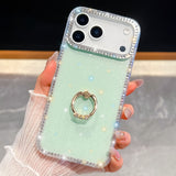 Shiny Little Stars Glitter Diamond Clear ring holder Case For iPhone
