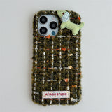 Flannel woolen 3D puppy Case for iPhone