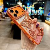 Electroplated 3D butterfly rhinestone Case For iPhone