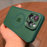 Matte Transparent Magnetic Lens Protection Case For iPhone