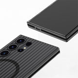 Corrugated Grating Anti-Slip Strip Magnetic Skin-Feel Full-Coverage Drop-Proof Phone Case for Samsung