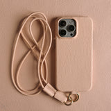 Genuine Leather with Lanyard Case For iphone