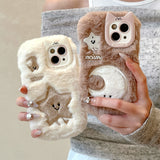 Cute Plush Bow Cartoon Cloud Shatter-Proof Phone Case for IPhone
