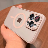 Matte Transparent Magnetic Lens Protection Case For iPhone