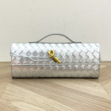 Handmade cowhide braided clutch bag long cowhide evening bag