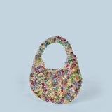 Light luxury high-quality hand-made beaded mini bead bag sparkling hand-held banquet bag