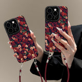 Full-screen rose lanyard case for iPhone