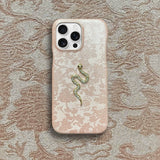 New Chinese Gold Stamping Snake Embroidery Protective Soft Case For iPhone