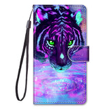 New Painted Leather Flip Phone Case with SIM Card Slot for Samsung
