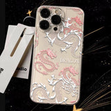 Clear Pink dragon Case For iPhone