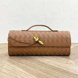 Handmade cowhide braided clutch bag long cowhide evening bag