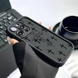 Luxury Black Cross Print case for iPhone