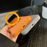 360° Metal Stand Ripple Skin Feeling Magnetic Soft Case For Iphone