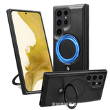 High-End Leather Magnetic Stand Full-Coverage Shockproof Phone Case for Samsung