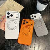 360° Metal Stand Ripple Skin Feeling Magnetic Soft Case For Iphone