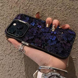 New Dark Night Purple Flower Phone Case for IPhone