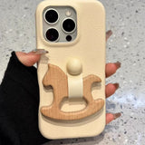 Trojan Ring Stand Lychee Leather Case For iPhone