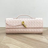 Handmade cowhide braided clutch bag long cowhide evening bag