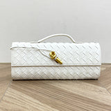 Handmade cowhide braided clutch bag long cowhide evening bag