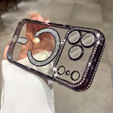 Diamond Magnetic Transparent Phone Case for iPhone
