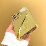 Textured electroplated gold protection Case for iPhone