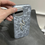 New Chinese Gold Stamping Snake Embroidery Protective Soft Case For iPhone