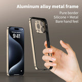 Metal Frame Flat Corner Silicone Case for iPhone
