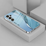 Business style.electroplated silver glass Case For Samsung