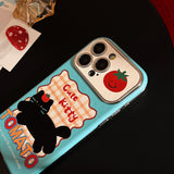 Cute Black Cat and tomato Case for iPhone