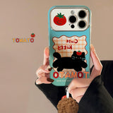 Cute Black Cat and tomato Case for iPhone