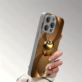 Golden apple Toughened Glass Design case for iPhone