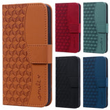 Leather 3D Geometric Pattern Wallet, Card Holder, Phone Case 3-In-1 for Samsung