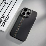 Kevlar-pattern magnetic glow-in-the-dark shockproof hard case For iPhone