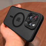 Matte Transparent Magnetic Lens Protection Case For iPhone