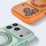 Skin-feel Magnetic Bracket Slide Case For iPhone