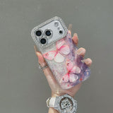 Flashing Butterfly Diamond Glitter Lens Protector case for iPhone