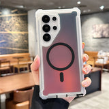 Space-Themed Gradient Magnetic Four-Corner Shockproof Phone Case for Samsung
