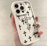 Luxury Black Cross Print case for iPhone