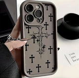 Luxury Black Cross Print case for iPhone