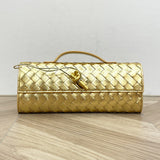 Handmade cowhide braided clutch bag long cowhide evening bag