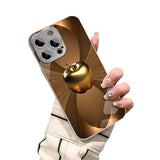 Golden apple Toughened Glass Design case for iPhone