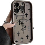 Luxury Black Cross Print case for iPhone