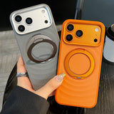 360° Metal Stand Ripple Skin Feeling Magnetic Soft Case For Iphone