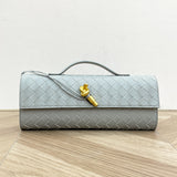 Handmade cowhide braided clutch bag long cowhide evening bag