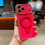 Plating Love Heart Magnetic Phone Case For iPhone