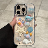 Cute 3D cartoon marine animal creatures Case For iPhone