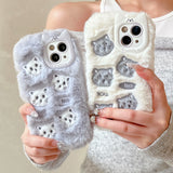 Cute Plush Bow Cartoon Cloud Shatter-Proof Phone Case for IPhone