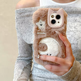 Cute Plush Bow Cartoon Cloud Shatter-Proof Phone Case for IPhone