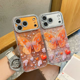 Flashing Butterfly Diamond Glitter Lens Protector case for iPhone